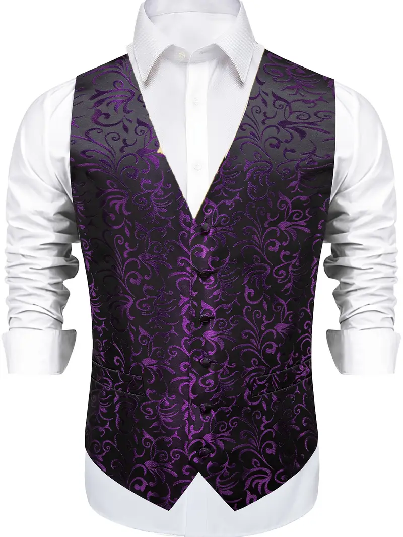 mens purple dress vest Purple Grape Fruit Men's Suit Vest Casual Formal Dress Vests Business Waistcoat S at Amazon Men's Clothing store
