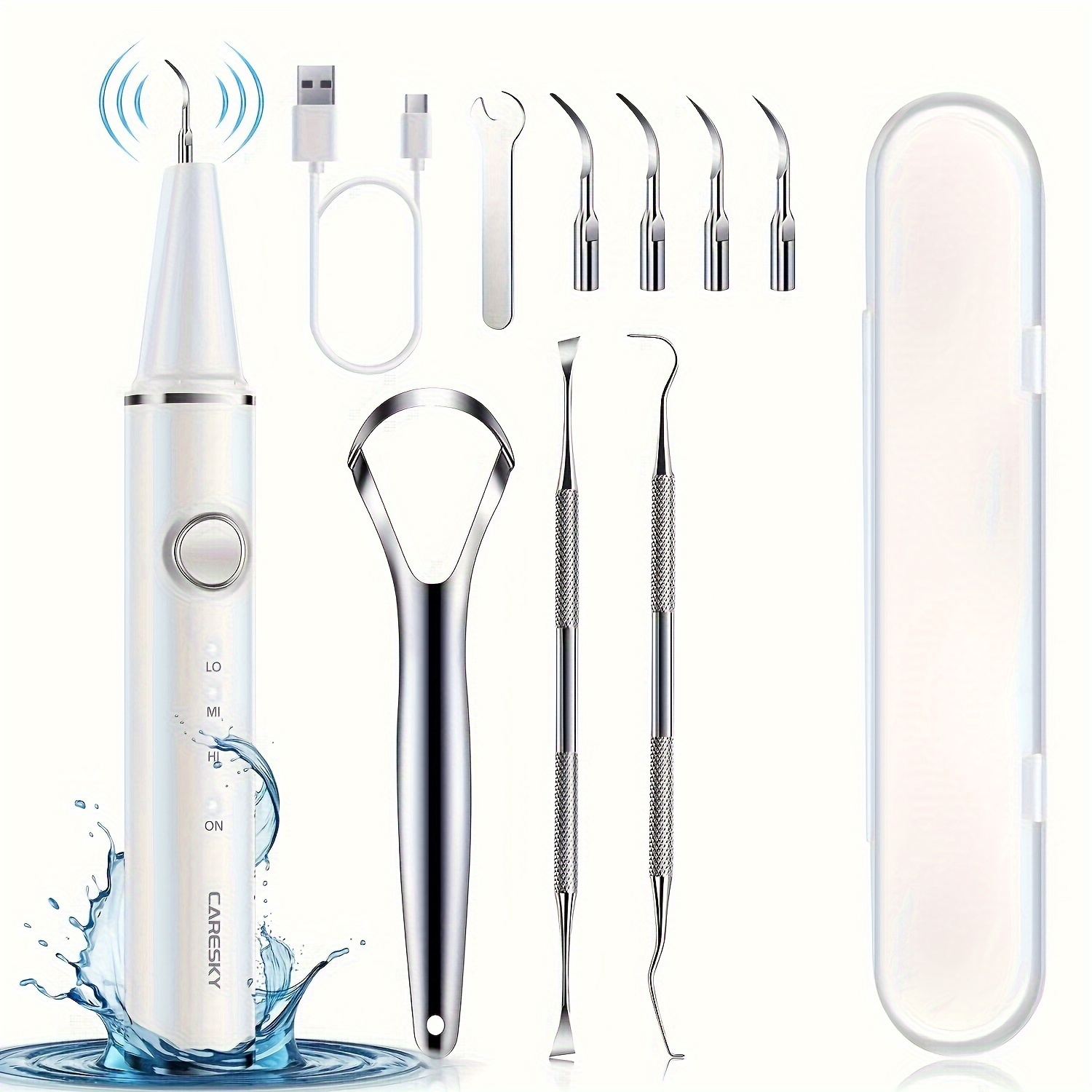 

1pc, Teeth Plaque Cleaner, Tartar Remover Teeth Cleaning Set, 3 Modes, Teeth Calculus Remover Teeth Cleaning Set, Mouthwash Equipment, Type-c Charging, Suitable For Home Travel, Men's And Women's Gift