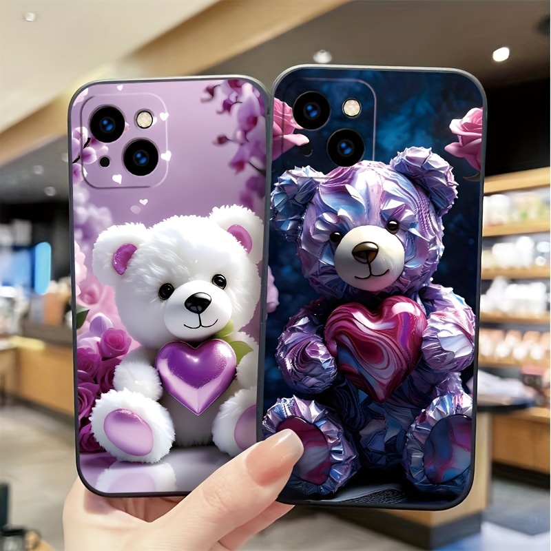 

Teddy Bear Heart Tpu Phone Case For Iphone Series, Anti-fall Protective Cute Cover For Boys And Girls - O0015