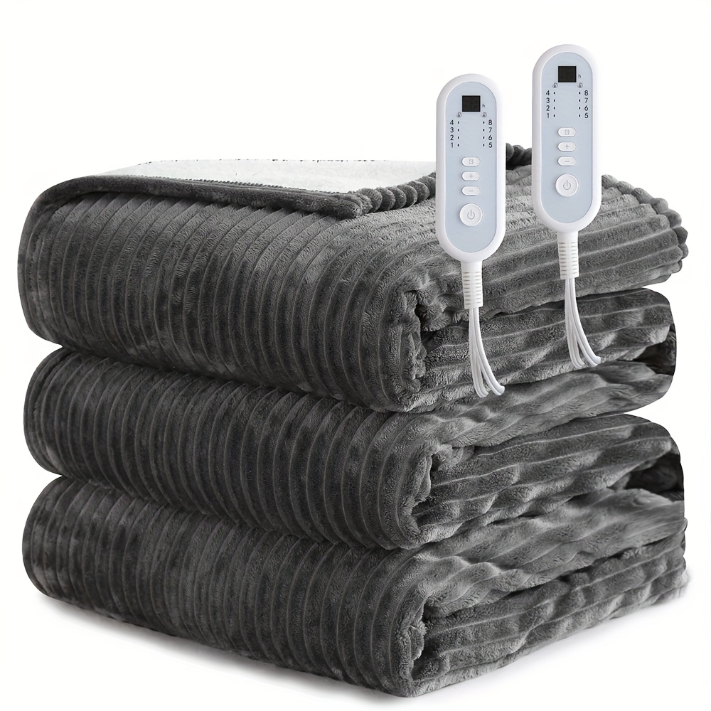 Extra Large Flannel And Electric Blanket With Time And Temperature Control, 10 Hour Auto-Off, 8 Temperature Levels, Queen/King Two Controllers, Throw/Twin/Full With 1 Controller, Machine Washable, PTC+NTC Overheat Protection 21 Extra Large Flannel And Electric Blanket With Time And Temperature Control, 10 Hour Auto-Off, 8 Temperature Levels, Queen/King Two Controllers, Throw/Twin/Full With 1 Controller, Machine Washable, PTC+NTC Overheat Protection - Image 21
