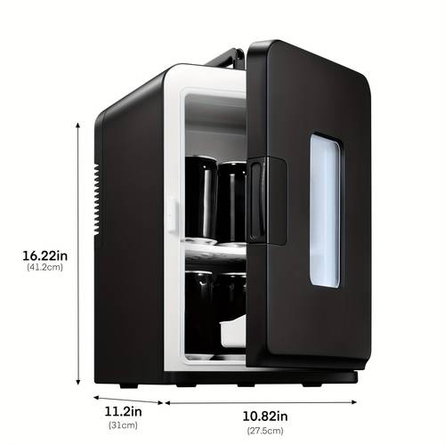 mini fridge 15 liter 21 cans upgrade portable ac power small fridge for bedroom car office thermoelectric cooler and warmer skincare fridge for food drinks cosmetics max
