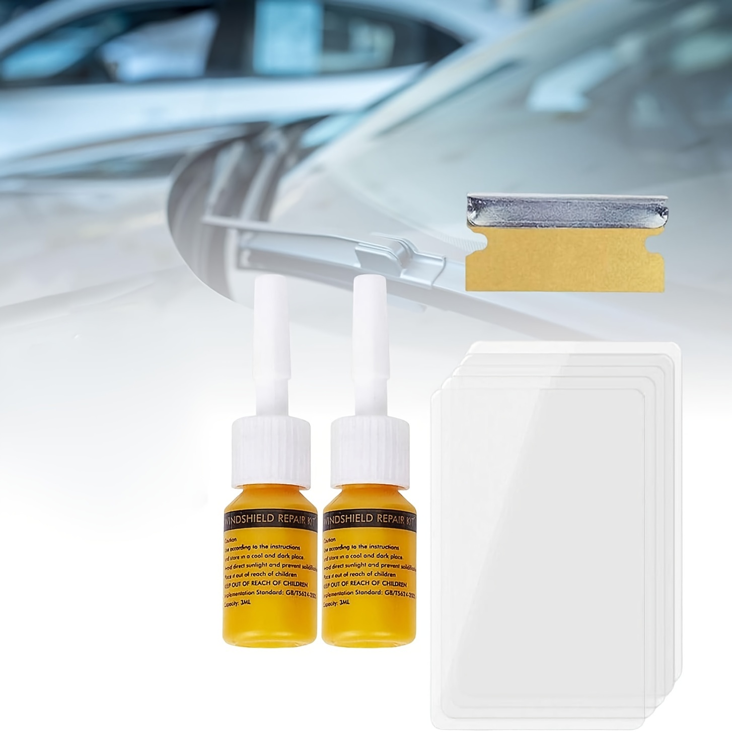 

Car Windscreen Crack Repair Kit Auto Glass Diy Windscreen Tools Auto Glass Repair Fluid Remover, Yellow