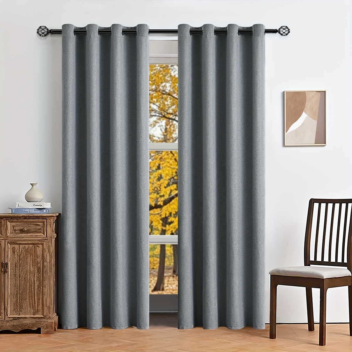 1pc full blackout coated pierced curtain strong blackout effect easy and   suitable for living room bedroom kitchen bathroom home decor room decor