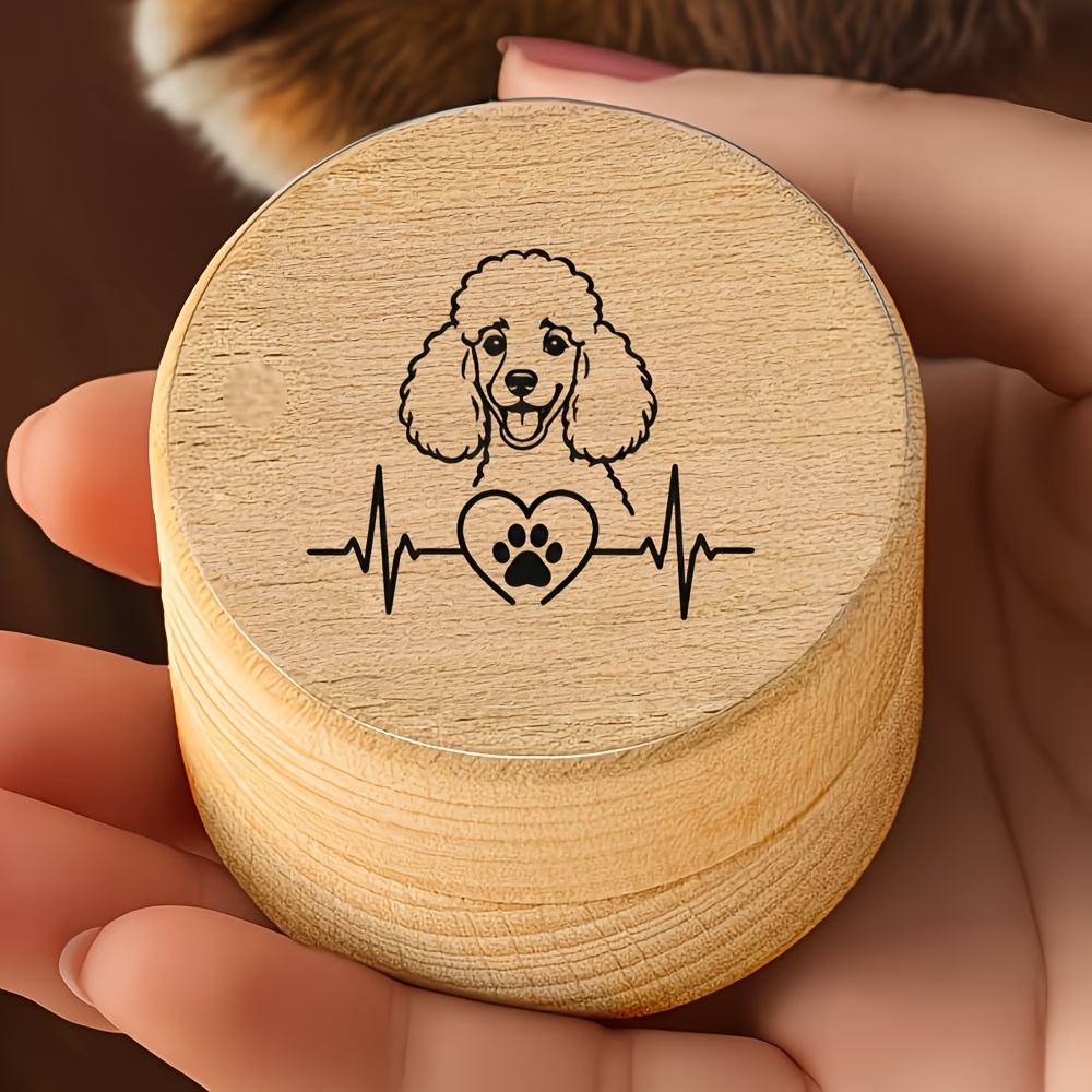 VIP Dog Commemorative Wooden Box with Heartbeat Pattern