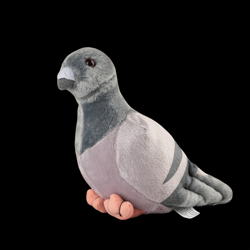 Image of 1pc A Lifelike And Adorable Gray Plush Toy, Designed As A Messenger . This Realistic Bird Stuffed Animal Serves As A For Dogs And Cats, Making It An Ideal Gift For Holiday Parties