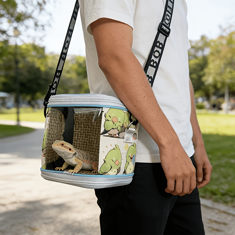Portable Pet Bag Breathable Anti-Escape, Removable Transparent Body Bag, with Handle And Adjustable Shoulder Strap, Suitable for Parrots, Lizards, Geckos And Other Small Pets, Outdoor Travel Carry Bag, Pet Outing Training Essential