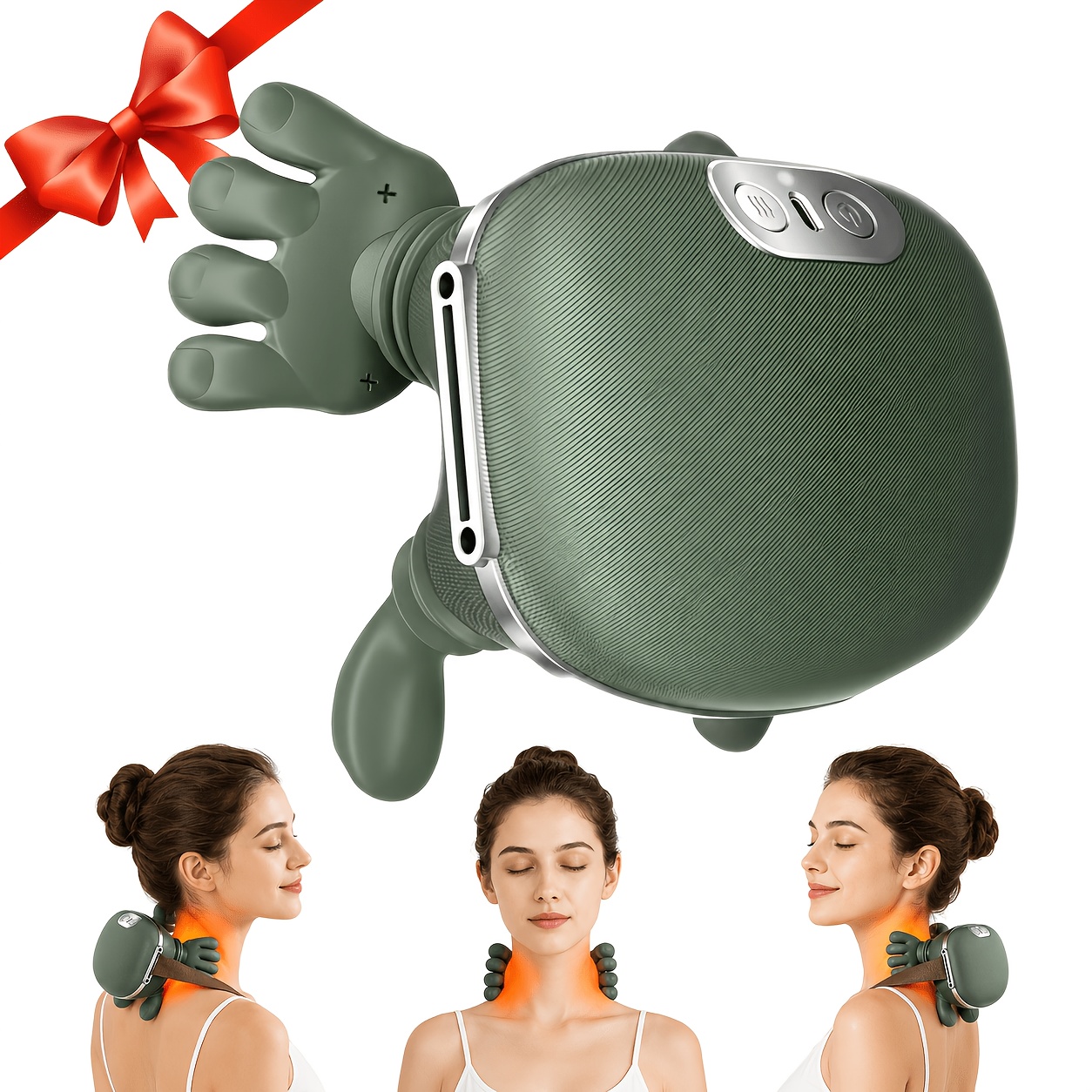 4-finger Portable Sternocleidomastoid Muscle Massager - Usb Rechargeable Battery Version - For Relaxation
