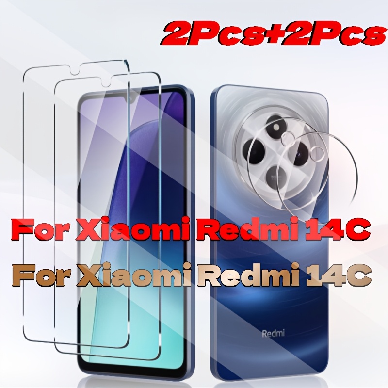 

2+2pcs For Xiaomi Note 14 C Screen Protector With Camera Lens Protector, Full Coverage Tempered Glass Film, Resistant, -free For Xiaomi Redminote 14 C Screen Protector For Xiaomi Note 14c