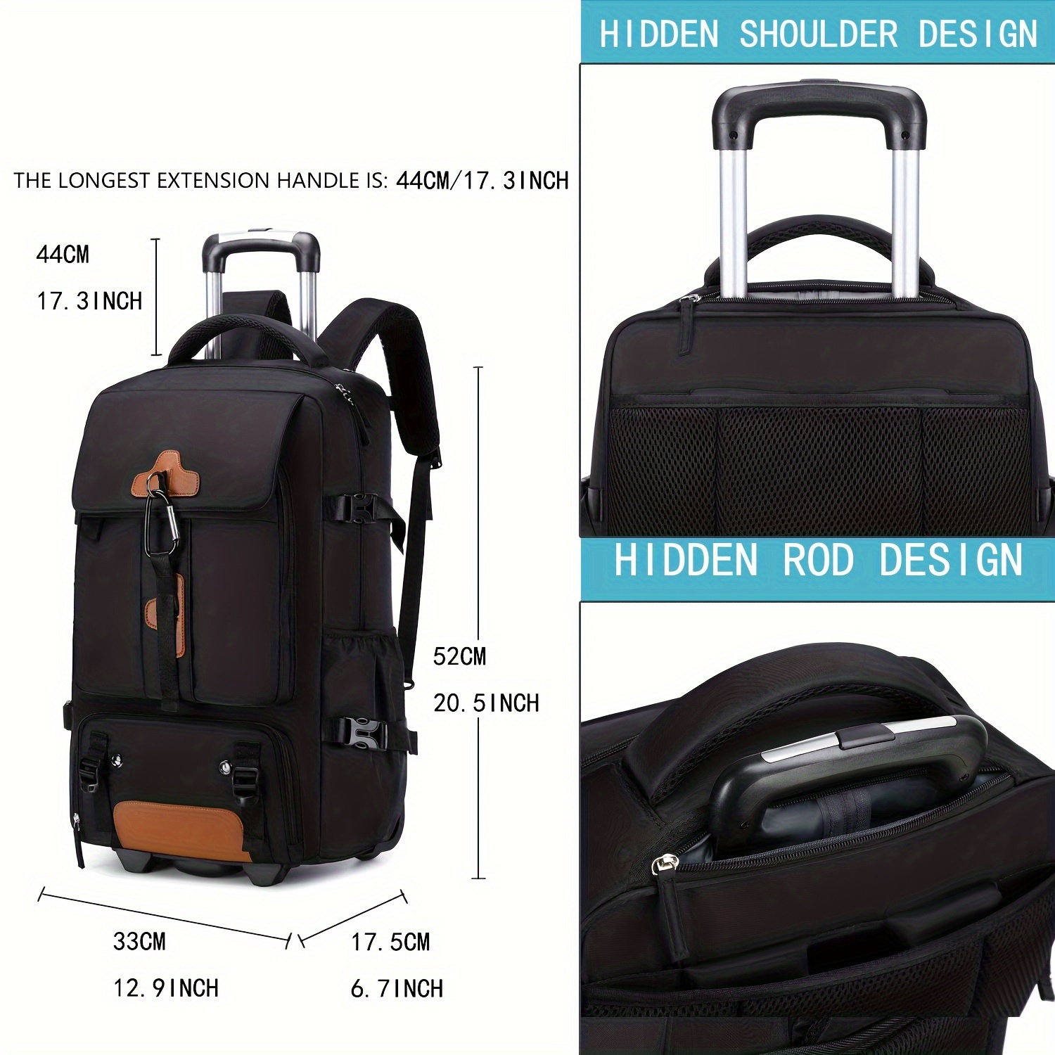 travel rolling backpack business wheeled laptop backpack - Temu United Arab  Emirates