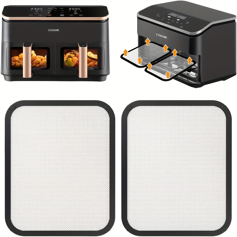 TEMU 2 Stainless Steel Splash Guards, Suitable For The For 10l Dual-basket Air Fryer And .5l For Air Fryer, Reusable Additions For Air Fryers