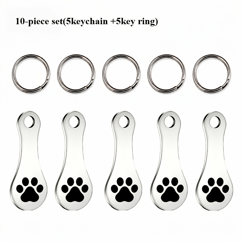 TEMU Lot de 10 pièces (5 porte-clés + 5 anneaux porte-clés) pour jetons de de supermarché | Clé de | - Porte-clés porte-monnaie en acier inoxydable