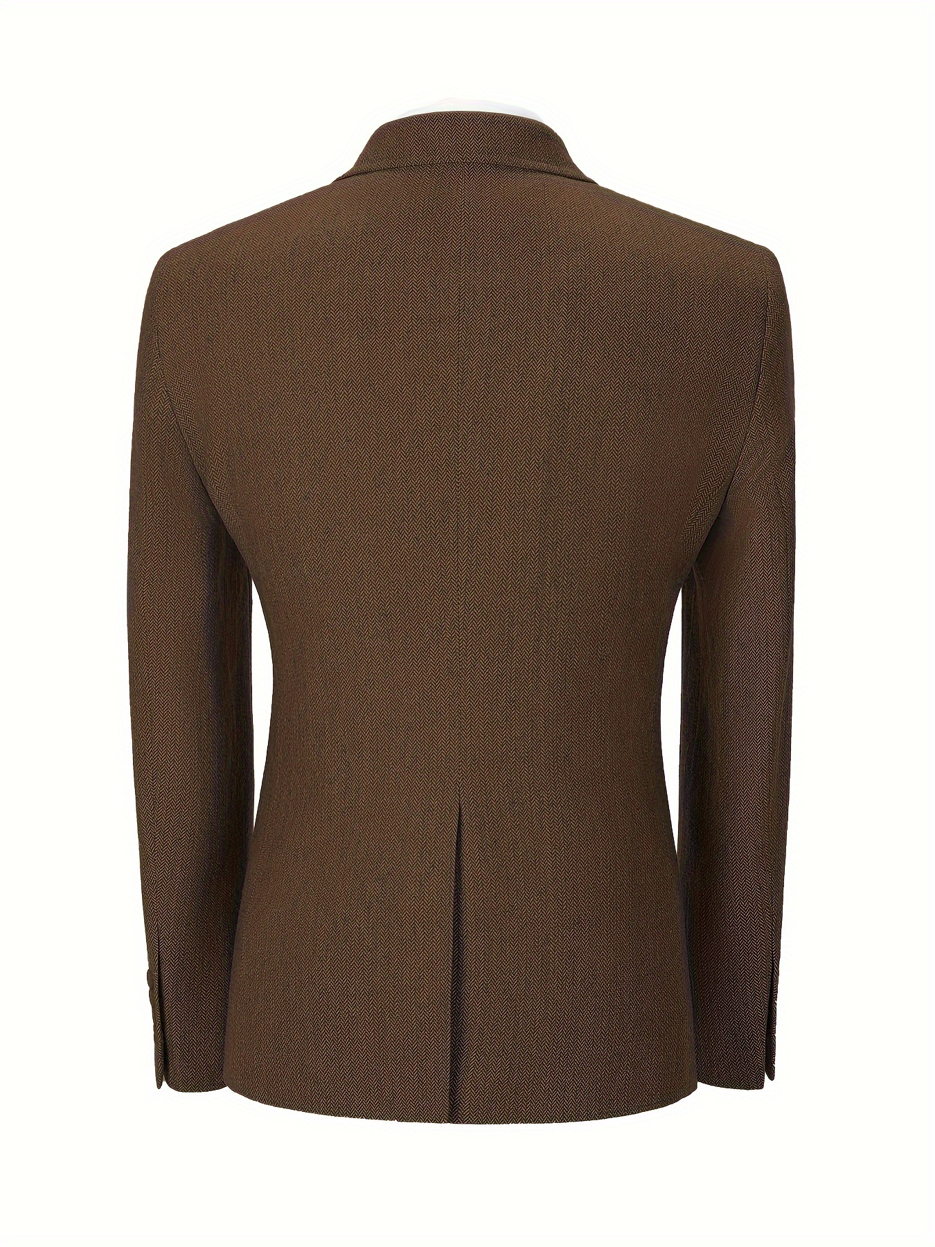Col Mandarin Vintage Blazer Classique En Tweed à Chevrons Pour Homme – Veste De Costume Grise Coupe Ajustée – Manteau Léger Blazer Automne Hiver