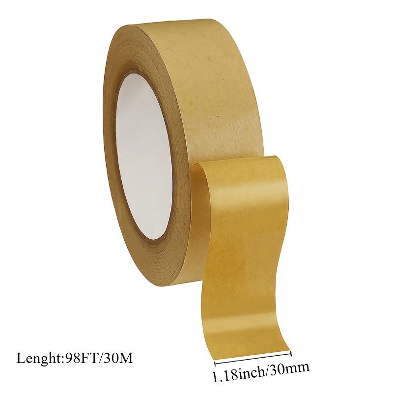 TEMU Heavy Duty Papier Tape, Beschrijfbaar & Ongecoat Verpakkingsband Papier Verpakkingsband voor Maskeren, Afdichten en Verpakken
