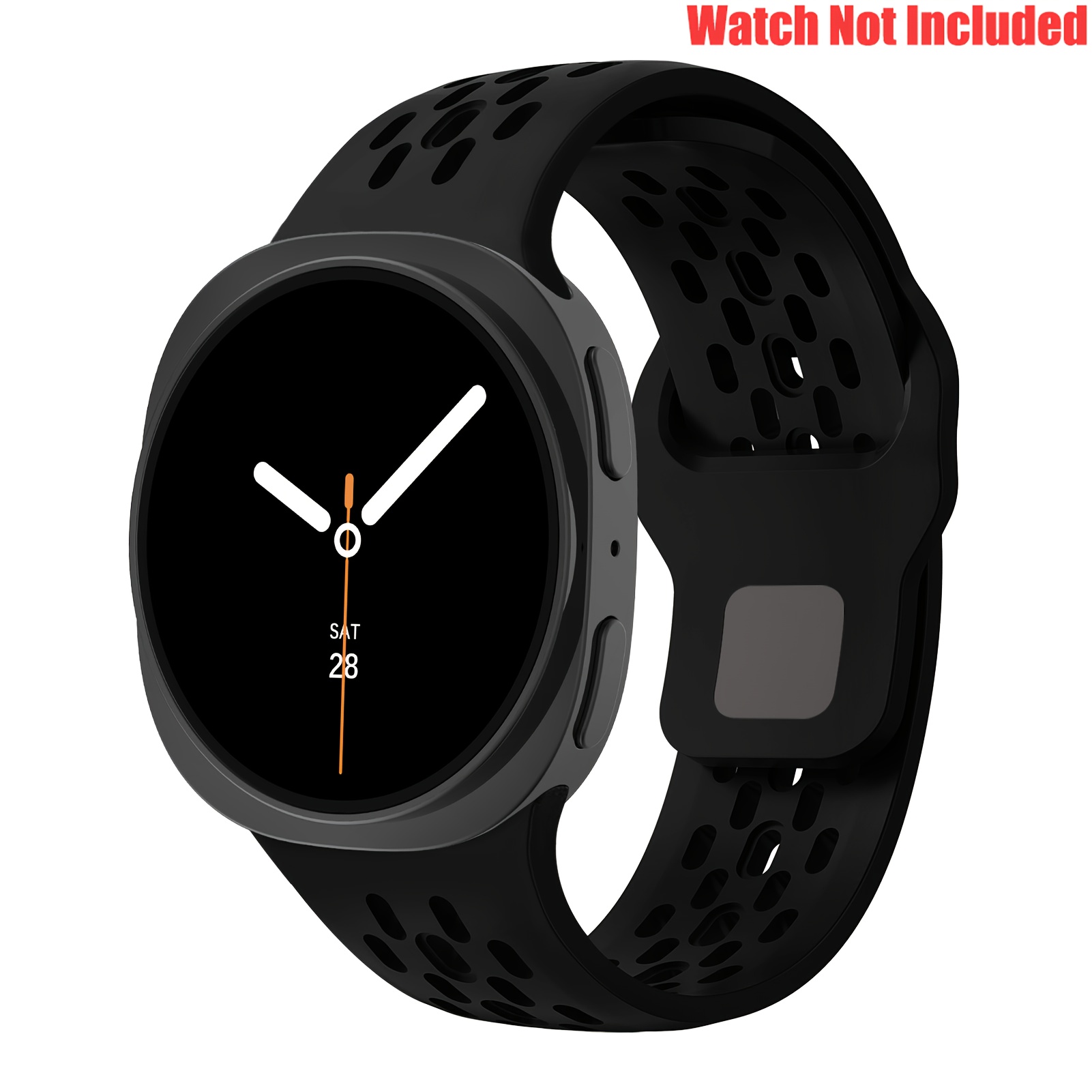E-shop Weiches, atmungsaktives Sport-Silikonarmband für Samsung Galaxy Watch 8/8 Classic 40/44/46 mm Damen/Herren, Ersatz-Uhrenarmband, verstellbare
