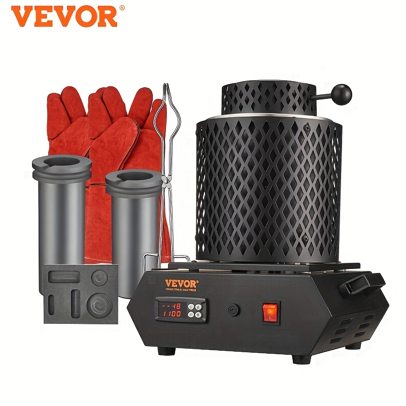 

Vevor Electric Melting Furnace, 1350w Electric Gold Smelting Furnace Kit, Electric Furnace With 1kg And 3 Kg Graphite Crucibles For Melting Gold, Silver, Copper, Aluminum