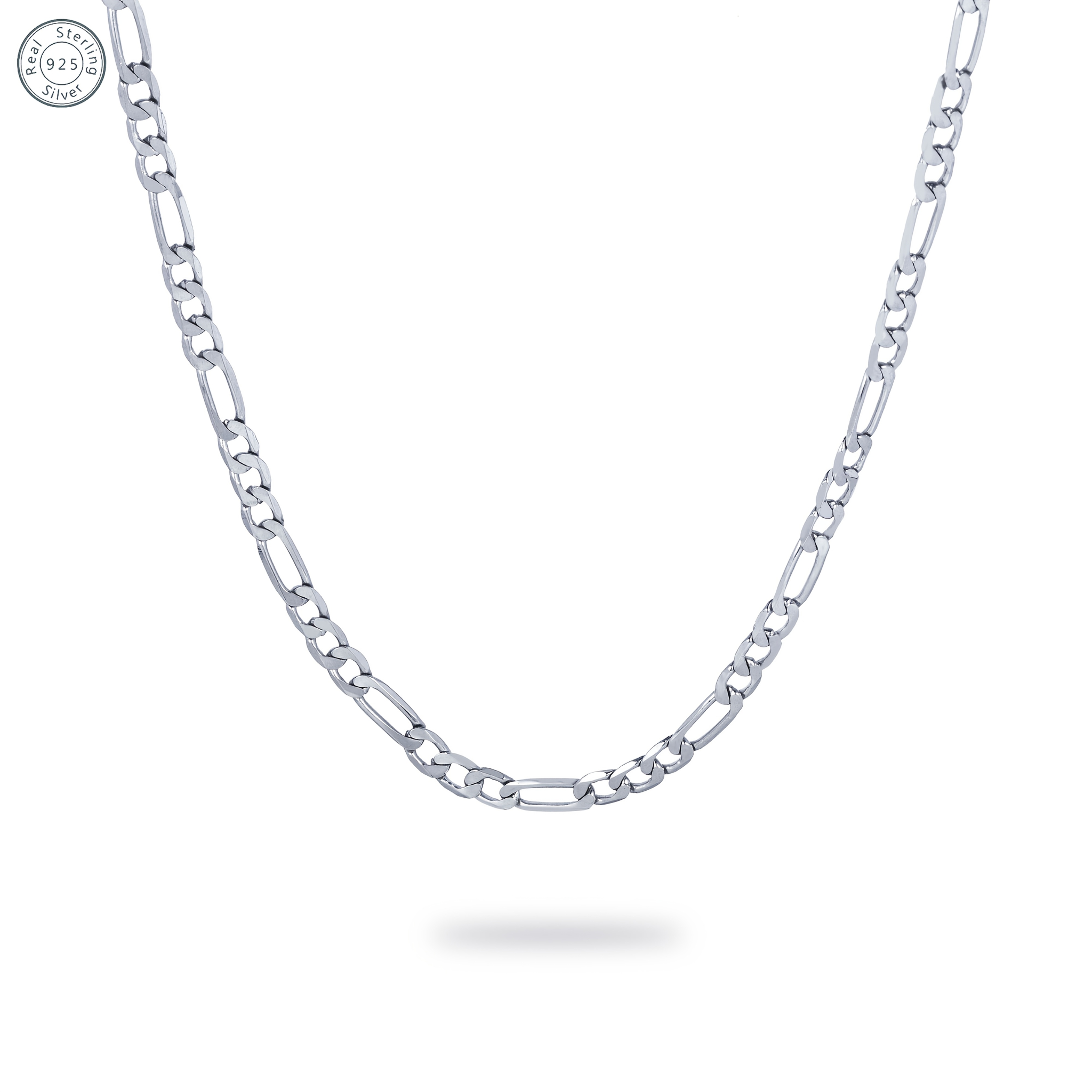 Image of 925 Pure Silvery Fijaro Silvery Necklace, Weight 15.5g, Silvery Content 9.3g, Italian 5mm Cut, With A Box