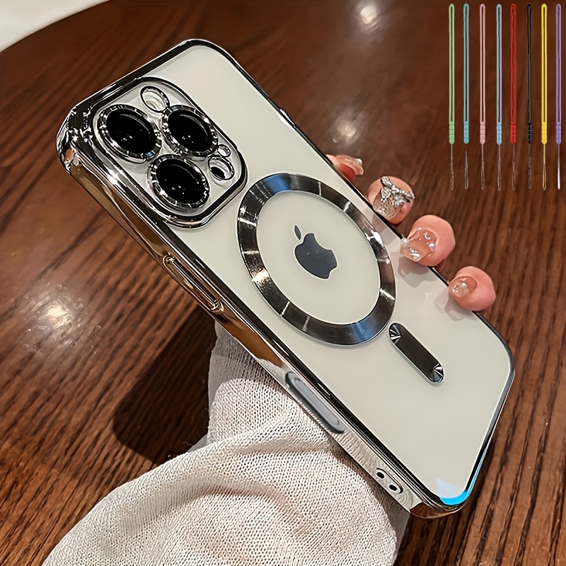 TEMU Magnetic Slim Thin Phone Case With Plating Full Camera Protection For Iphone 18 Pro Max, 18, 17 Air, 17 Pro Max, 16 Plus, 15, 14, , 12, 11 Metal
