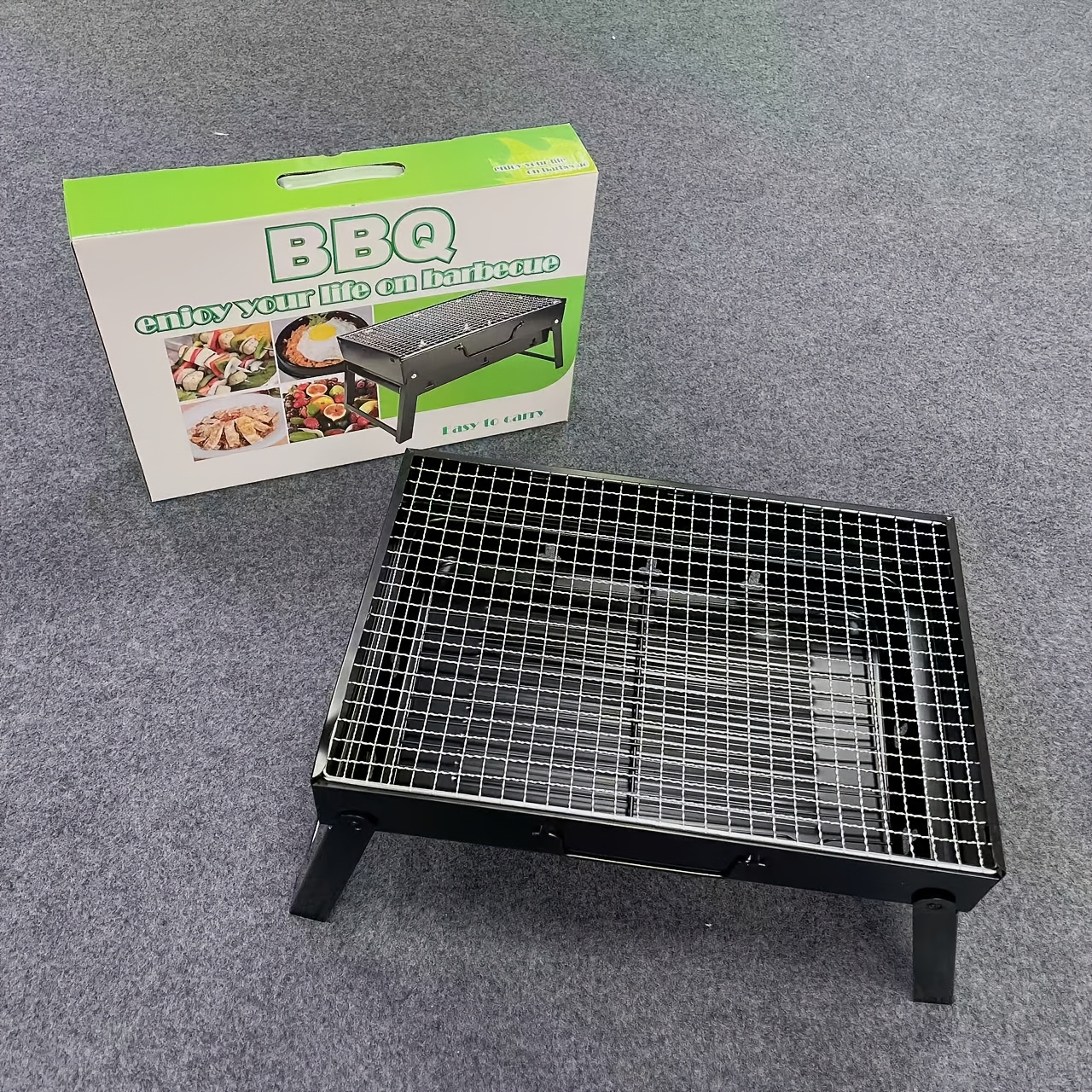 1pc Portable Foldable Bbq Grill, Iron Construction, Uncharged, Compact & Convenient Design For Outdoor Camping, Picnics, And More, Picnic Cooking|portable Barbecue|durable Construction