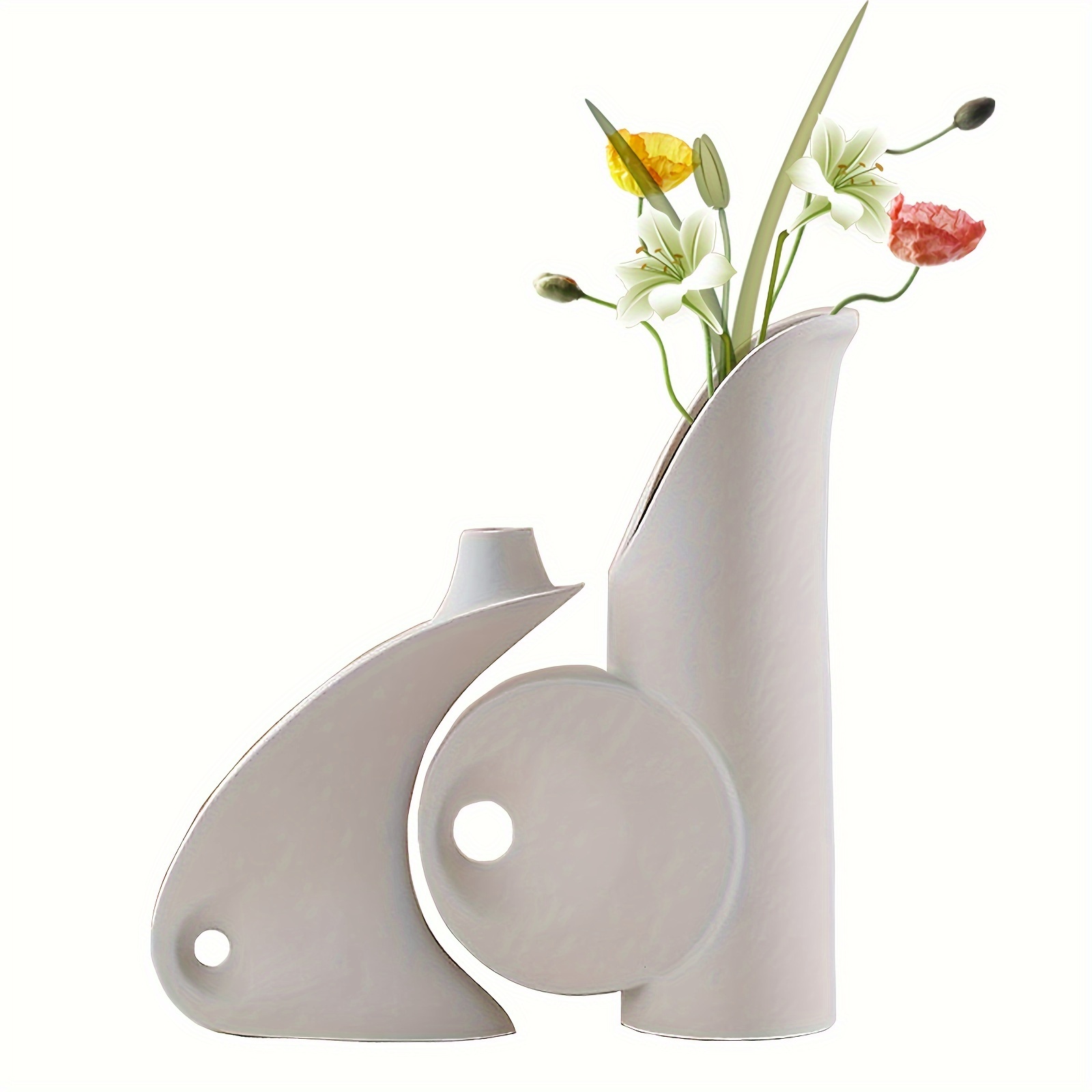 レトロな花瓶3個セット モダンなセラミック花瓶の手工芸品 シンプルなドライフラワー リビングルームのフラワーアレンジメン - Temu Japan