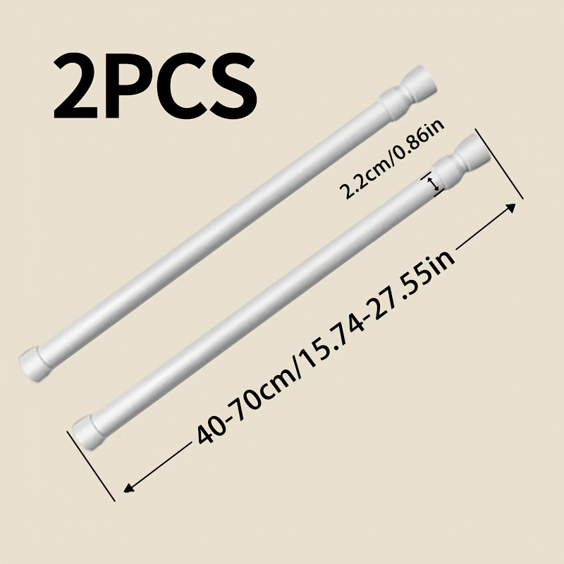 1/2pcs No-drill Multi-functional Telescopic Rod, , Very Suitable For Bathroom Shower Curtain Rod, Balcony Clothesline, Wardrobe Hanging Rod, Door And Window Curtain Rod, Hanging Rod