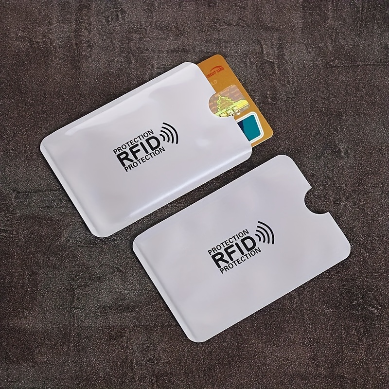 

5pcs, Rfid Anti-demagnetization Id Card Bank Card Cover, Anti-scanning Non-slip Aluminum Cover, Nfc Shielding Card Cover