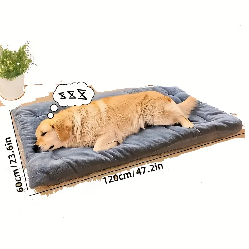 1pc extra large plush dog bed mat ultra soft polyester pet sofa with checkered pattern thickened fiber filling for ideal for small medium and large dogs Product details 3