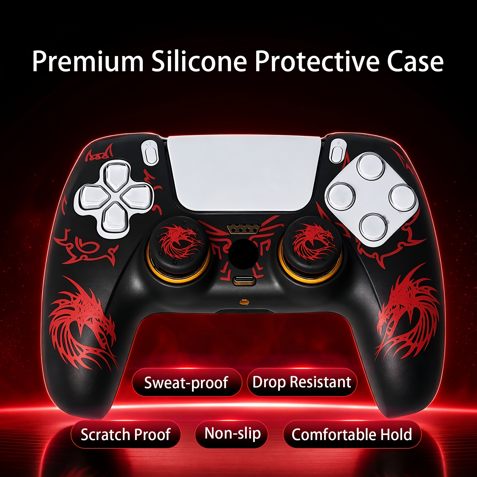 3pcs Dragon-Style Controller Protective Covers