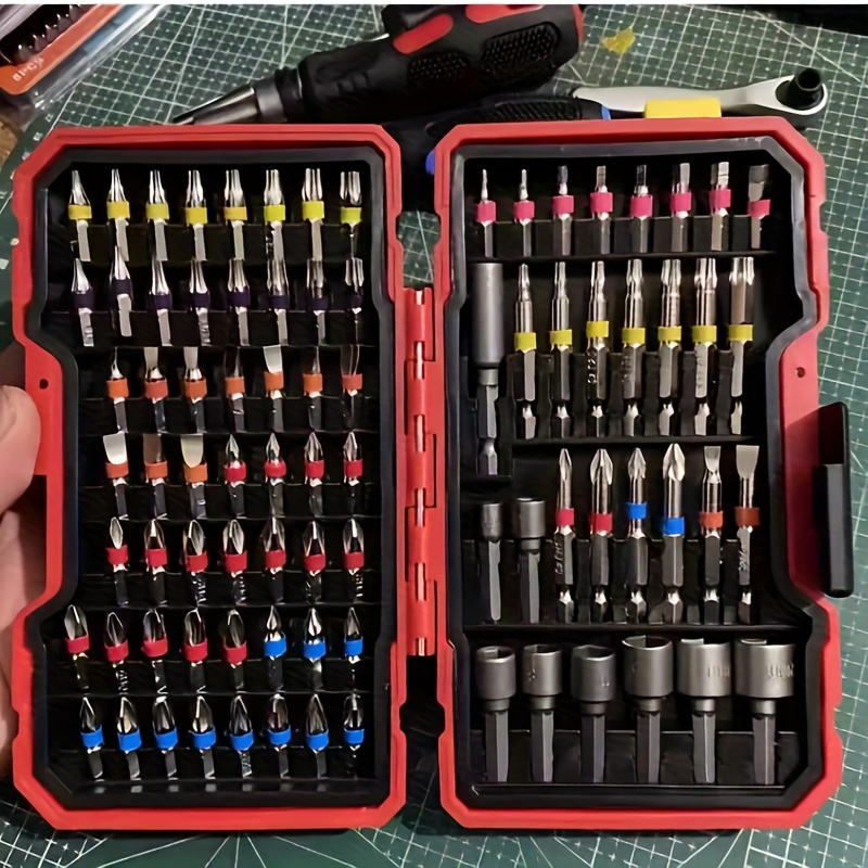 TEMU 83pcs Rainbow Electric Screwdriver Bit Kit - Compatible With Hexagonal, , And Manual Drills - Durable Hard Alloy Material