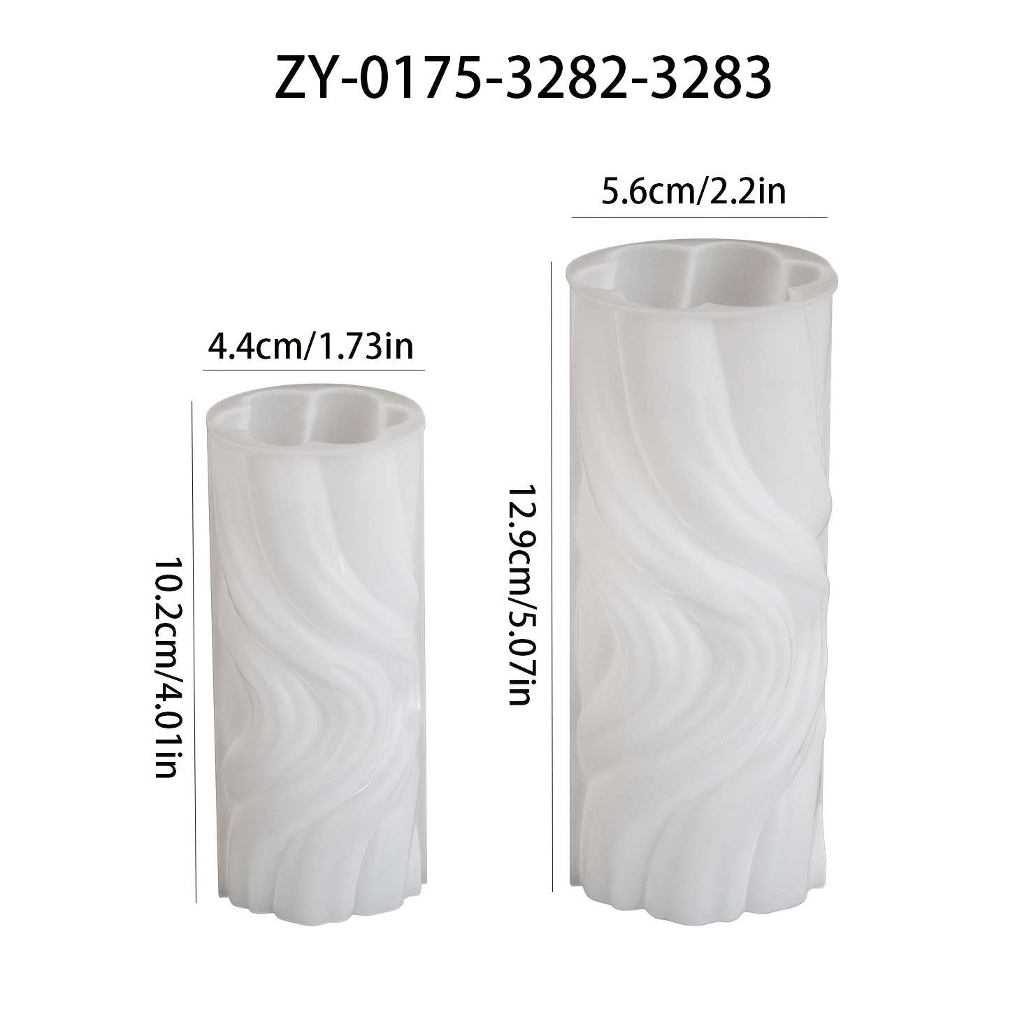 2pcs Corrugated Cylindrical Silicone Molds For Candles And Plaster, Creative Home Decor Supplies