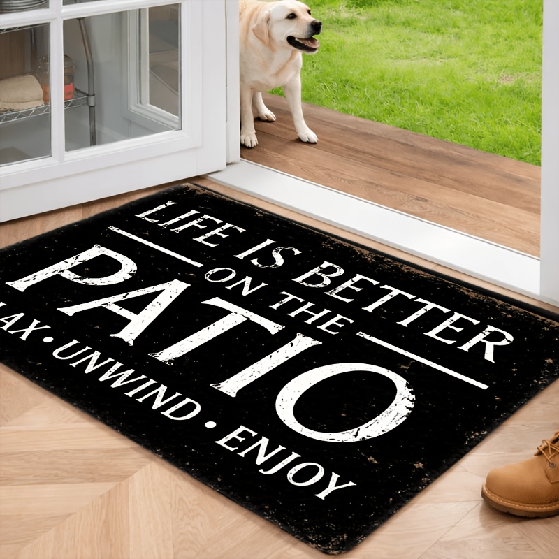 TEMU 1 tapis de porte plat 2D en flanelle, tapis d'entrée rectangulaire en flanelle de 10 mm d'épaisseur g/m², tapis de porte sur le thème " est