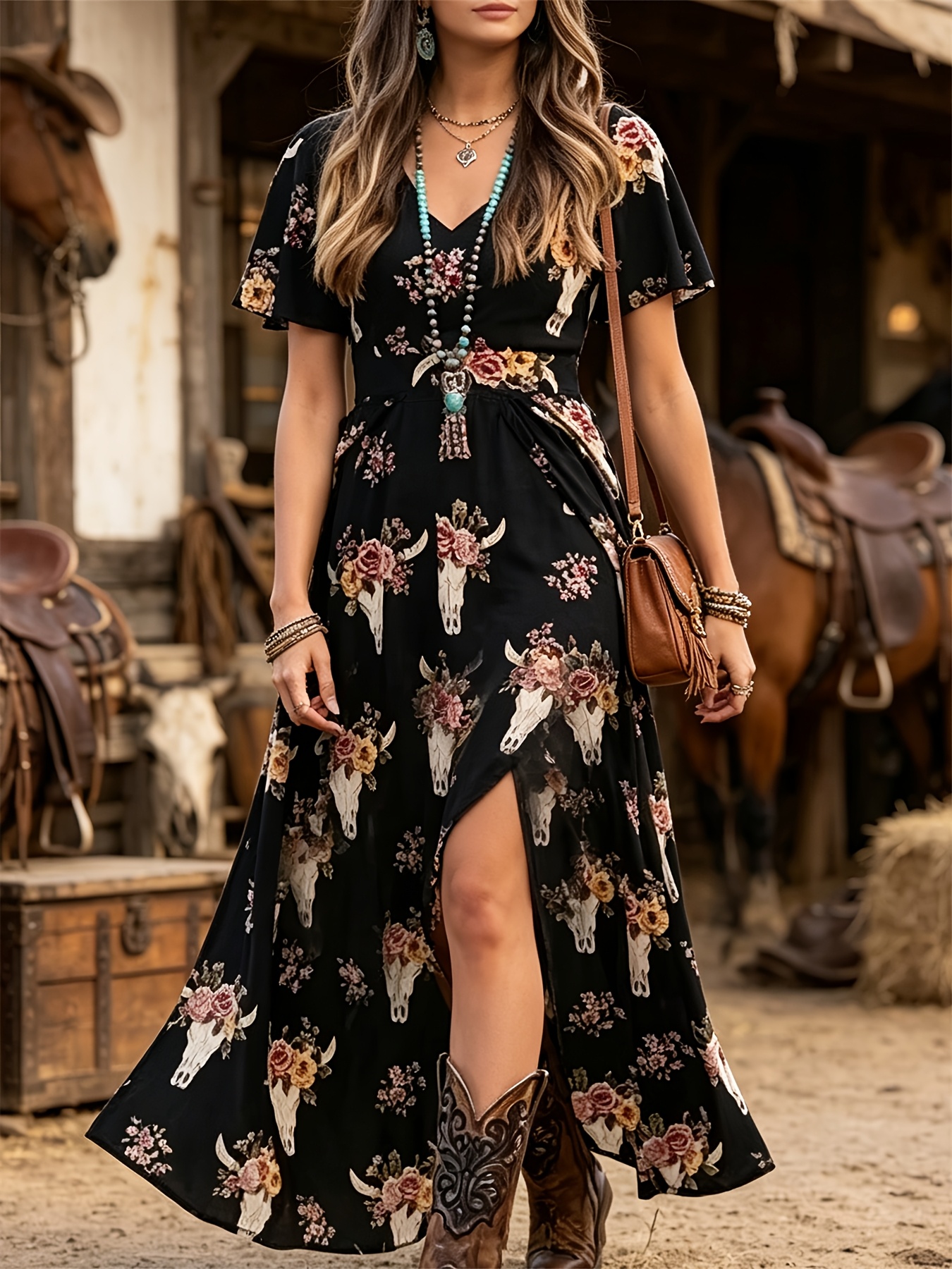 western dresses women sold on Temu United States