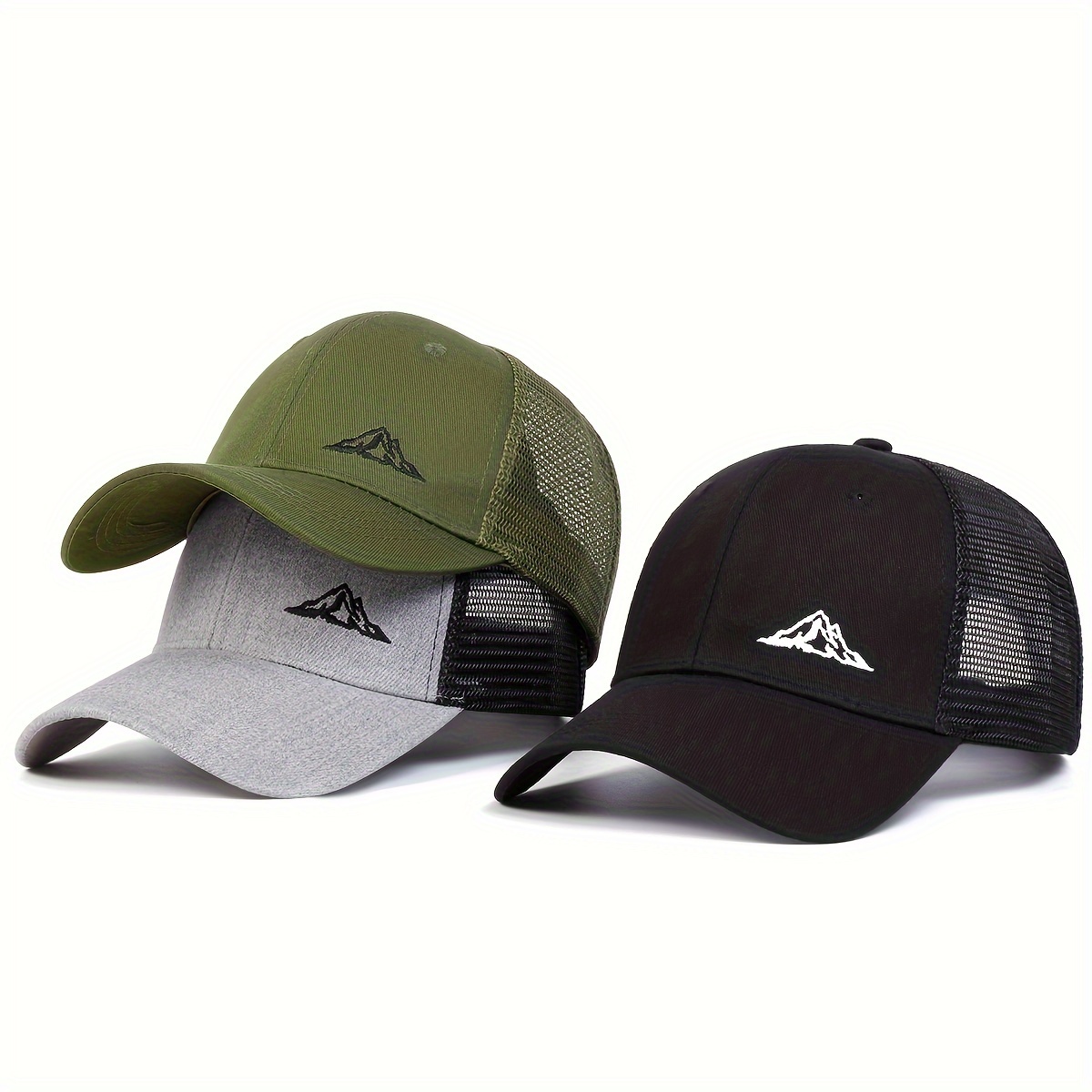 

1pc Men's Mountain Embroidered Baseball Cap, Adjustable Sun Protection Leisure Cap For Spring And Autumn Travel, Outdoor Sports, And Beach Parties