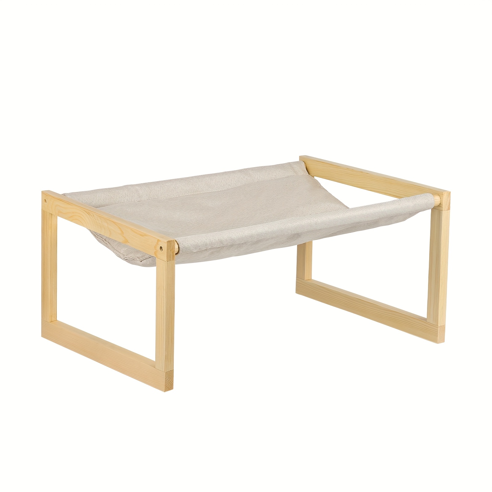 Cat Bed, Cat Lounger With Removable Washable Cushion, Wooden Frame, 50×40×25cm