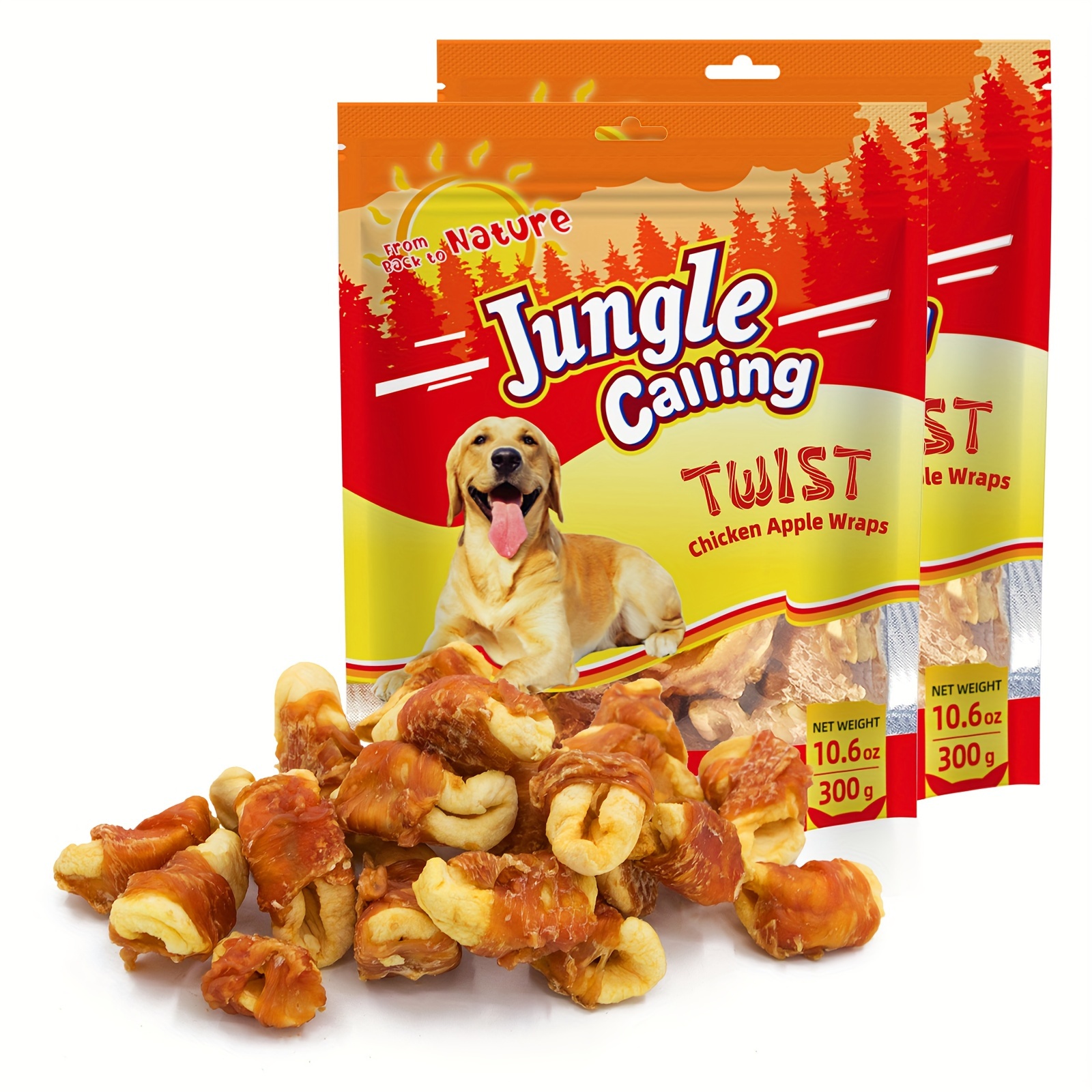 TEMU Jungle Calling Dog Treats, Chicken Wrapped Treats, Gluten And , For Nutrition, 10.6oz