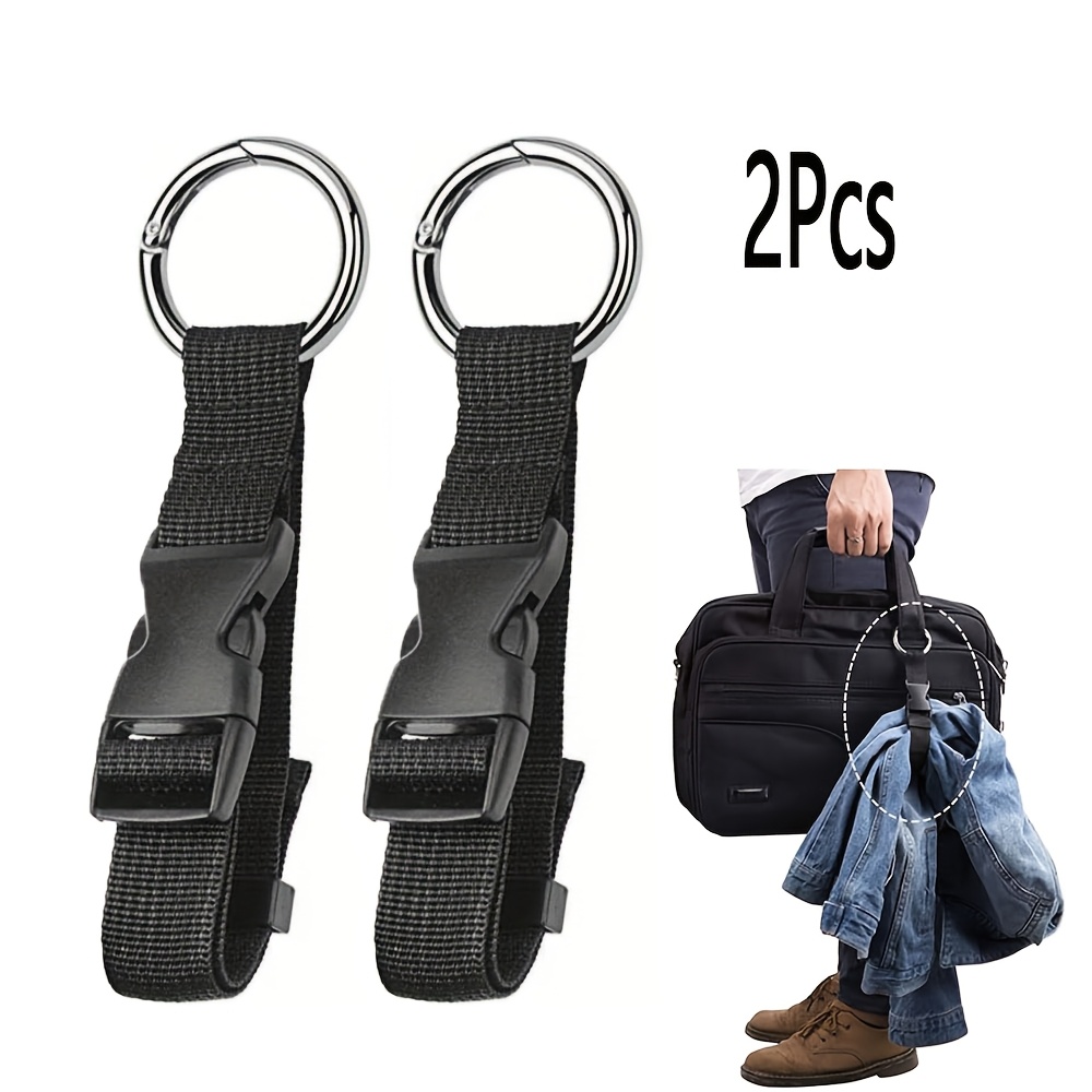 4pcs/2pcs/1pc Versatile Black Luggage Strap | Durable Anti-theft Gripper With Handbag Clip, Polypropylene, Closure, Perfect For Travel & Everyday Use