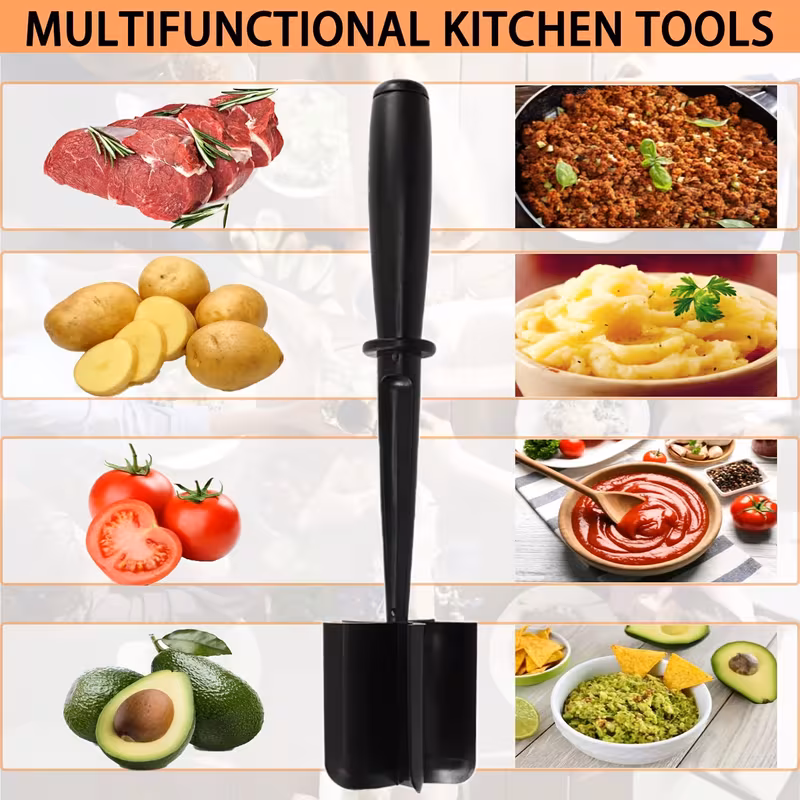 heat nylon meat crusher with 5 curved non with minced beef burger mince kitchen must have tool handheld meat cooking spatula mince meat and grinding spatula Product details 6