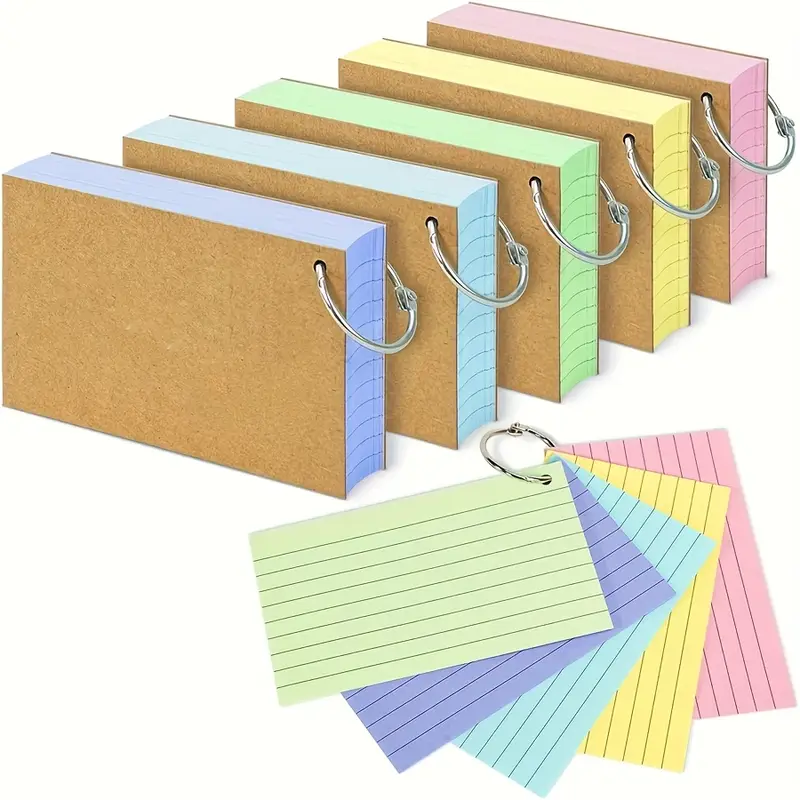 bind index cards 1InTheOffice with Ring 3x5, Flash Cards with Binder Ring, Single Hole Punched Notecards, White, 100 Cards : Office Products bound and perforated for easy flipping and clean tear Tops Spiral-Bound 4" x 6"