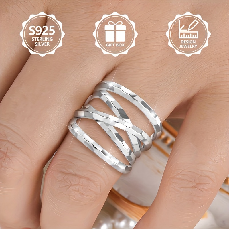 925 Sterling Silver Women's Ring and Loop Gift for Friends or Couples