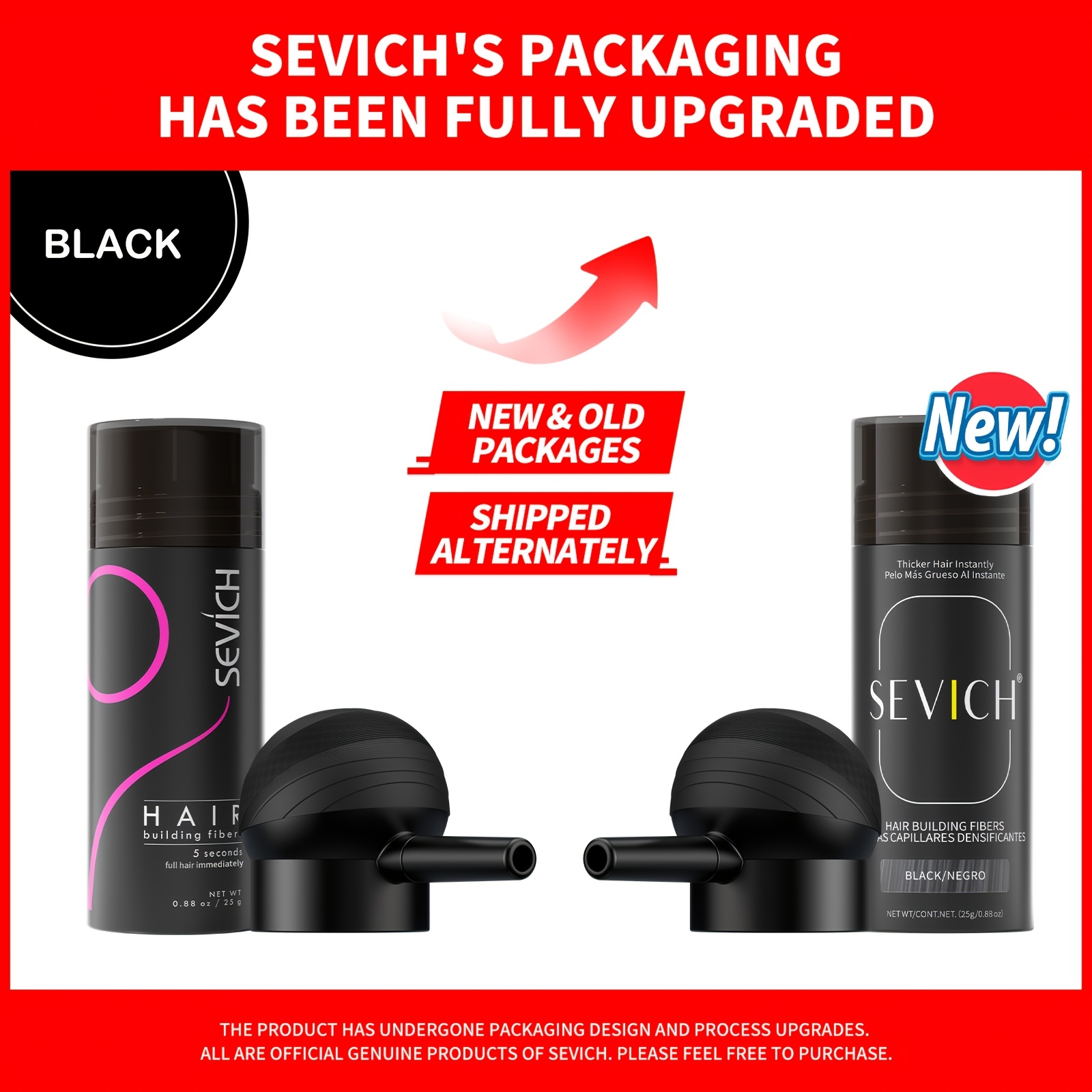 Image of [local Warehouse]2pcs Sevich 2-in-1 Hair Fiber Powder 25g With Applicator And Full Coverage For Men And Women Conceals Hair And Receding Hairline Ideal For Dates Parties Salons And Valentine's Day