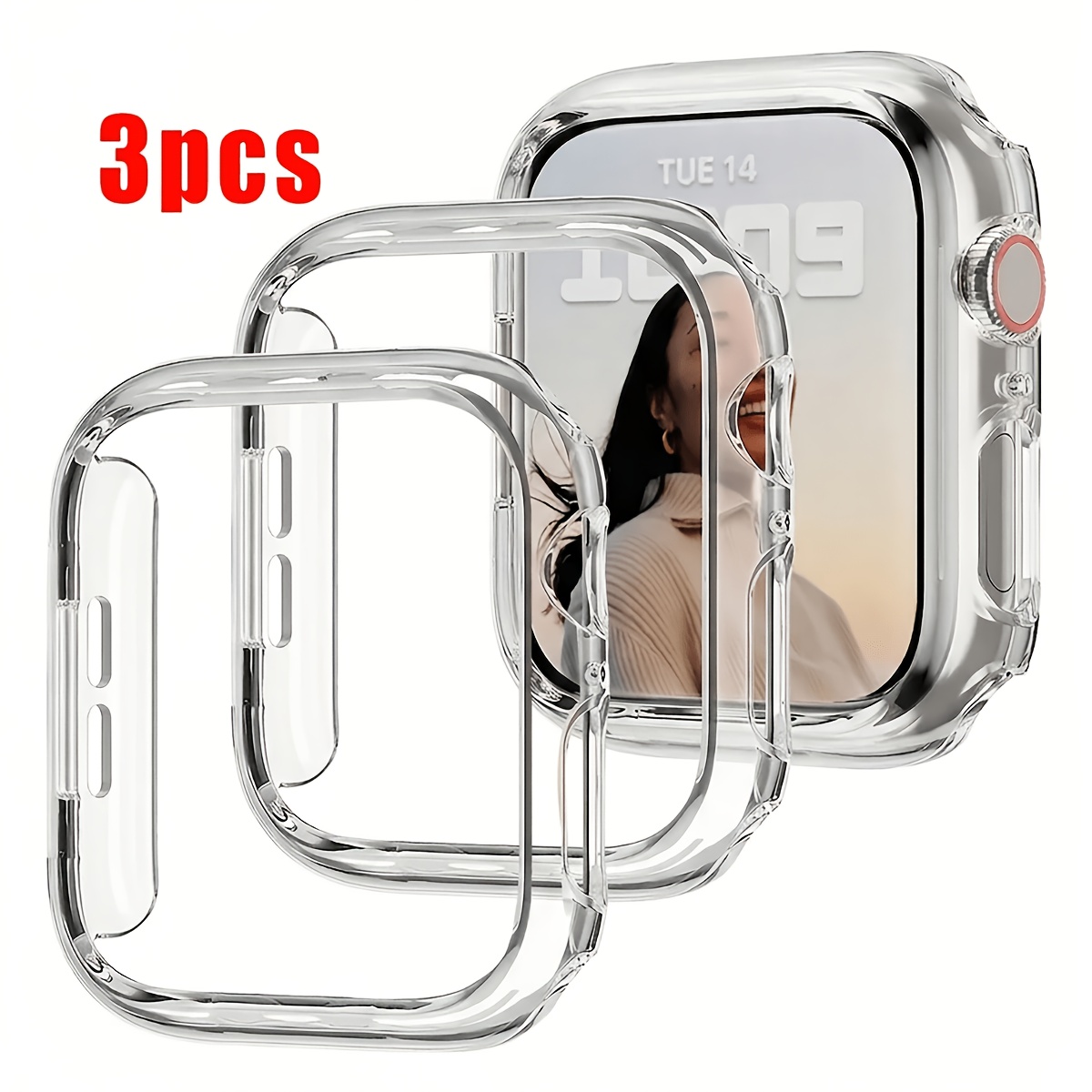 3 kos/set Moški Ženske Priložnostna Modna PC Izrezljana Ohišje za Uro Proti Padcem, za Apple Watch Ohišje 40/41/42/44/45/46/49mm, za Apple Watch
