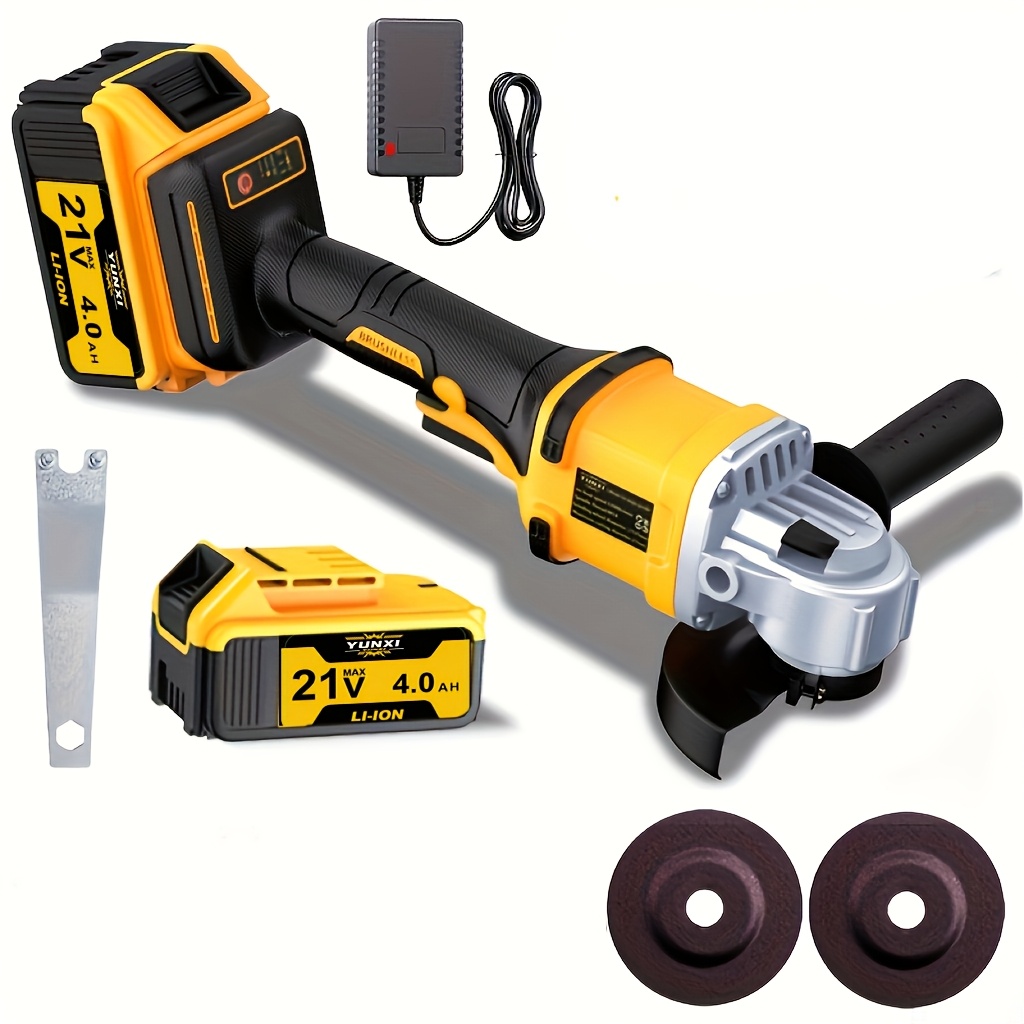 TEMU The 2025 Brand New Rechargeable Angle Grinder, Cordless Polishing Machine, Comes With Ion Batteries, A Fast Charger, And Set Of Accessories. A