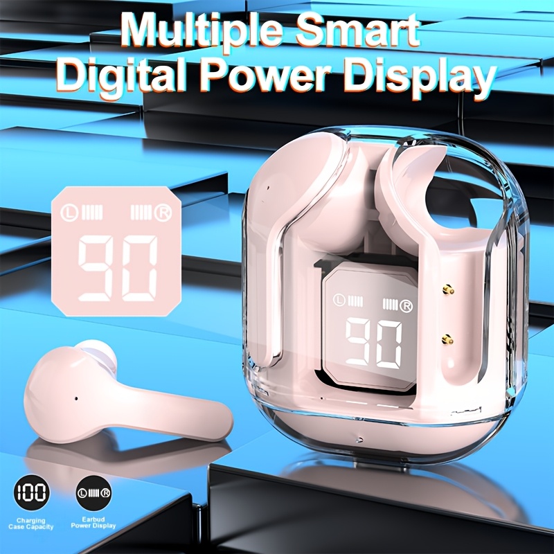 Écouteurs Stéréo Sans Fil avec Boutons Tactiles, Casque Mains Libres, Affichage Numérique de Capacité de Batterie, Connexion Automatique à l'Allumage, Conception Portable et Compacte pour Jeux, Sport & Loisirs, Cadeau Parfait pour Petit Ami/Amie