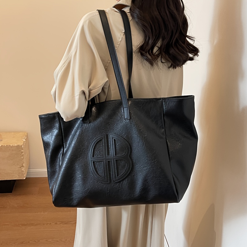 

Large Capacity Tote Bag For Women, Casual Retro Style Faux Leather Handbag, Fashionable Versatile Shoulder Bag