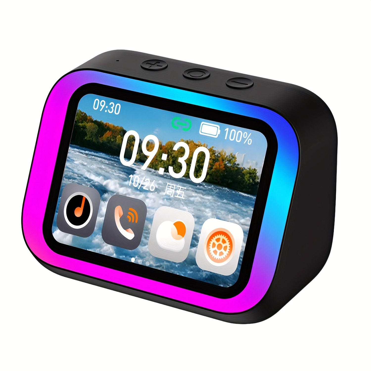 TEMU [smart Alarm Clock] Alarm Clocks For Bedrooms - Wireless Speaker, Answer Call, Dual Alarm Clock, Remote Camera, Control, Rgb Nightlight,