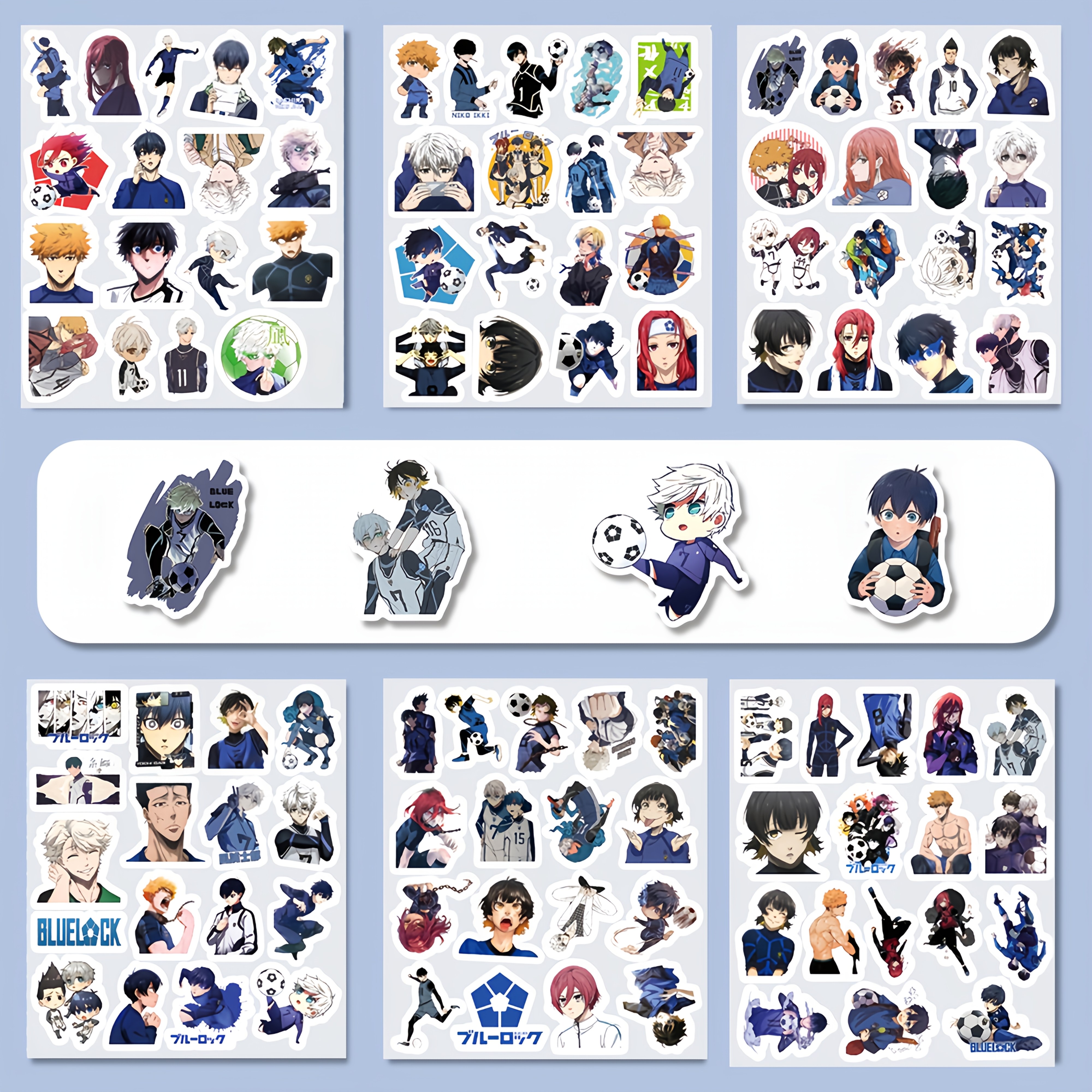 TEMU Juego de 100 pegatinas de anime Blue Prison | Pegatinas para de Halloween | 1.6-2 pulgadas | Forma irregular | Pegatinas de vinilo | Personaje