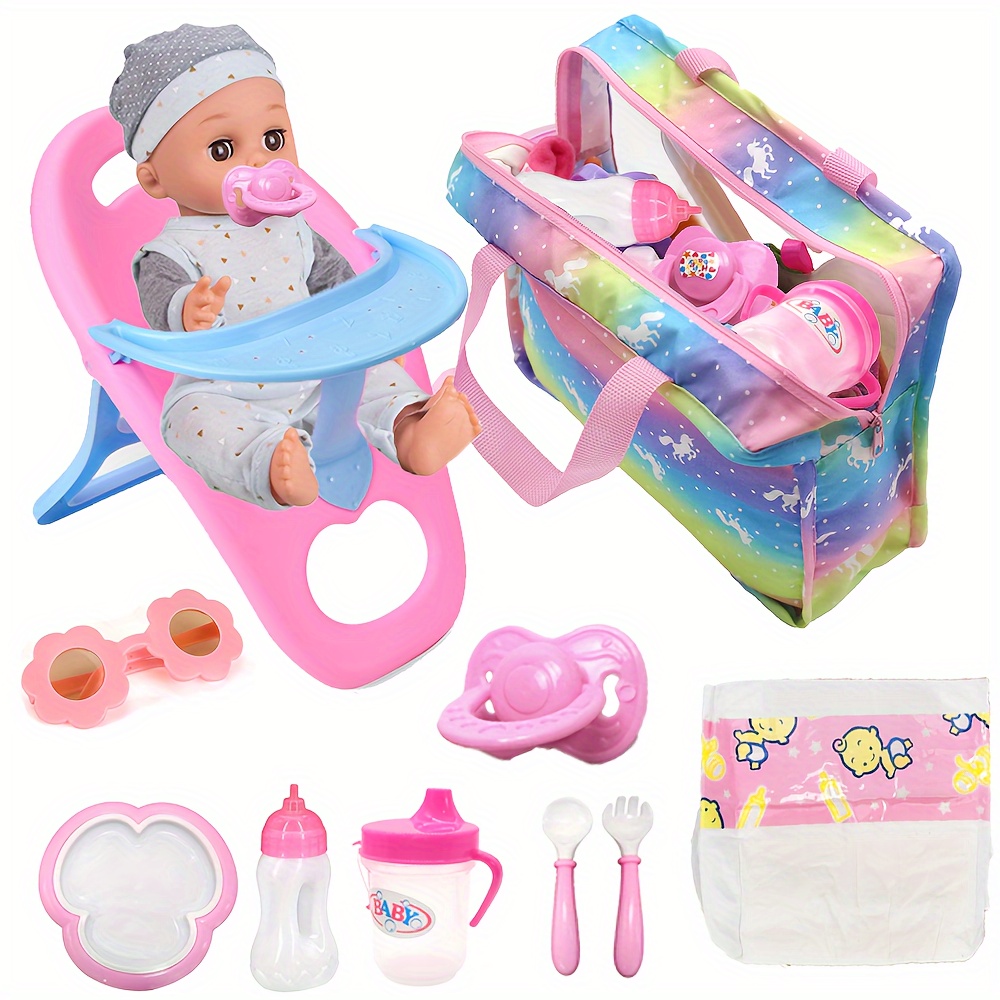 Baby doll clip on highchair top