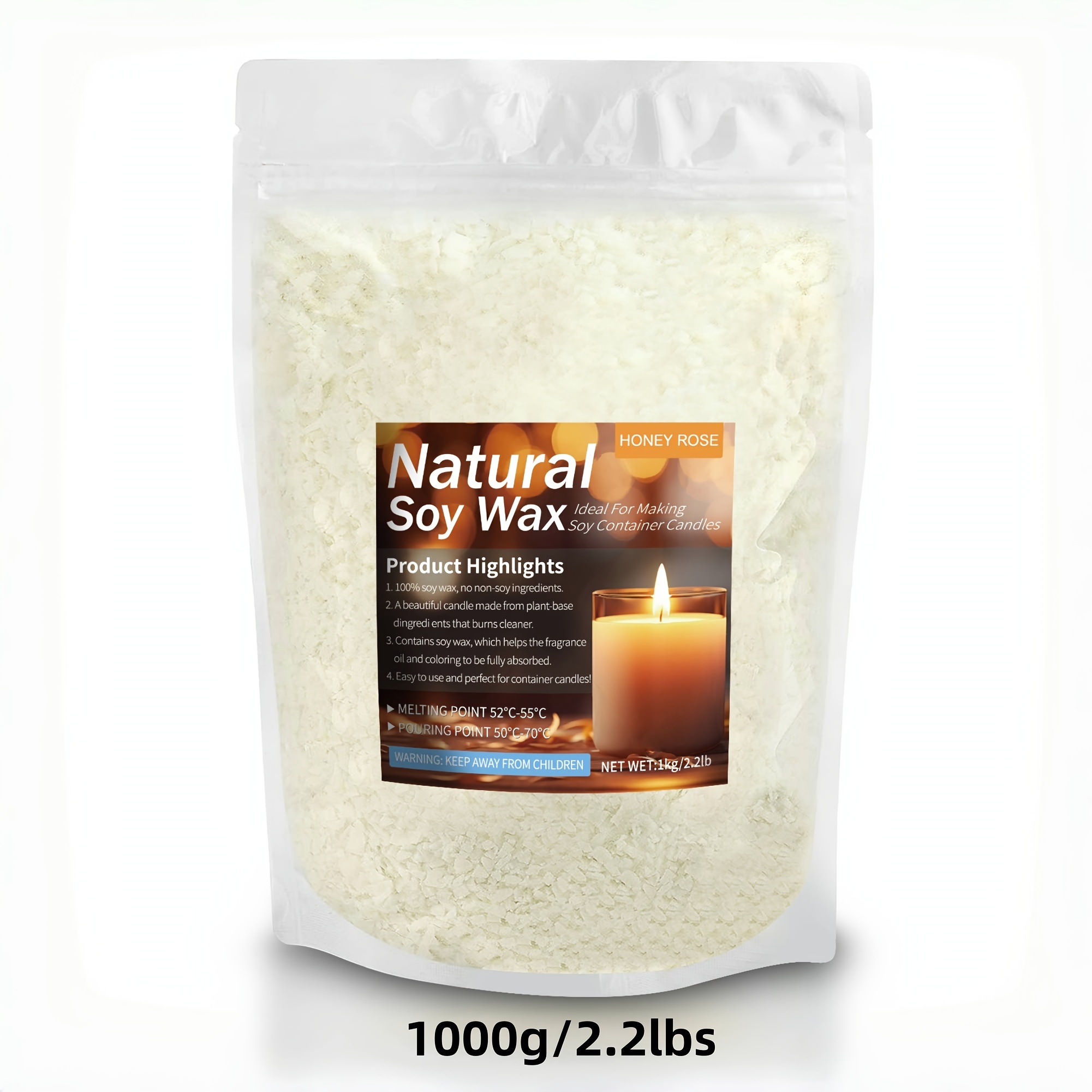 Image of Premium Wax, Soy Wax For Candle Making, Natural Soy Wax Flakes, Wax, Candle Making, Soy Wax, Container Candle Wax Candle Making, Scented Candles, Wax (500g/1000g)