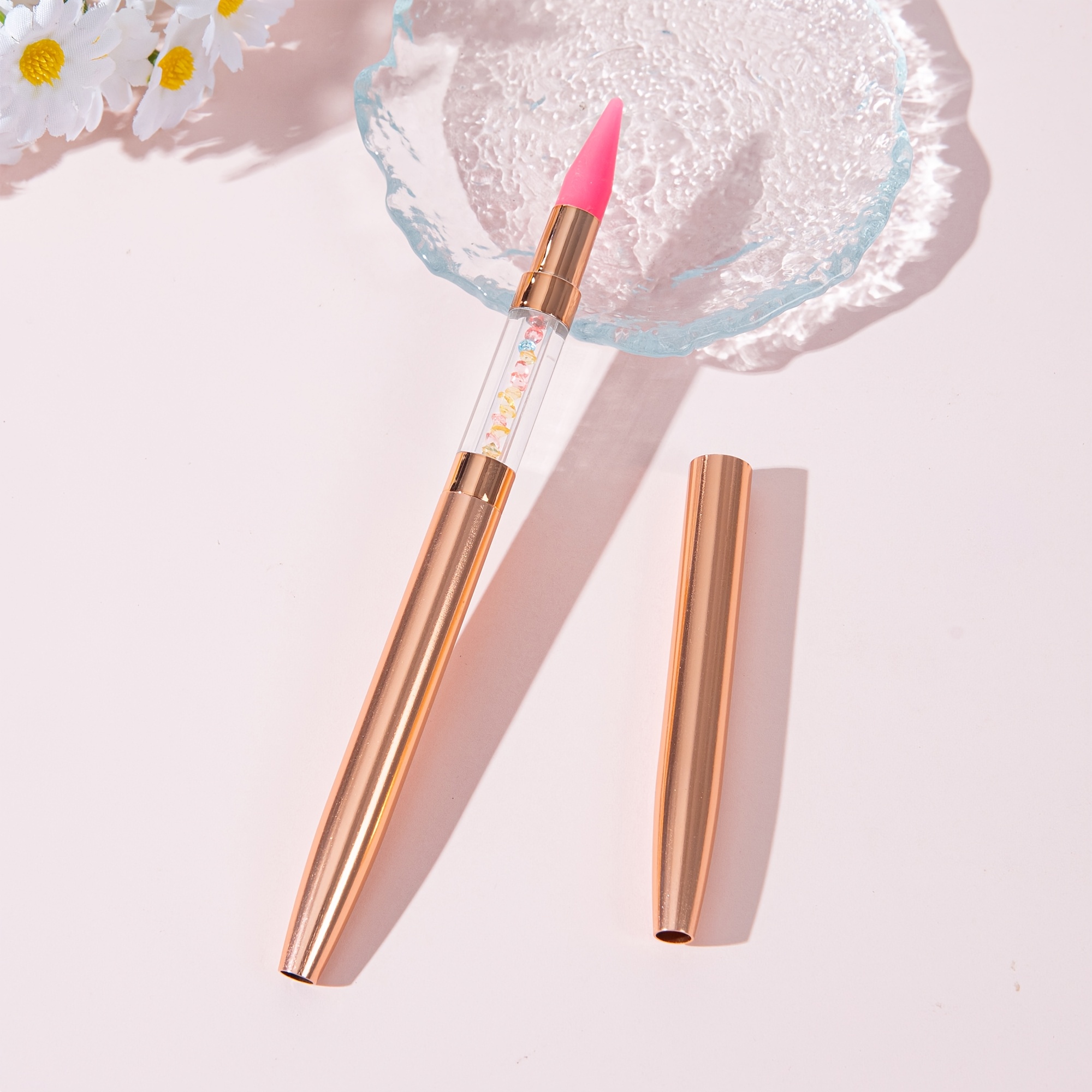 1pc Double-ended Nail Art Crayon With , Acrylic Colorful Dotting Pen, Nail Art Pen Tool