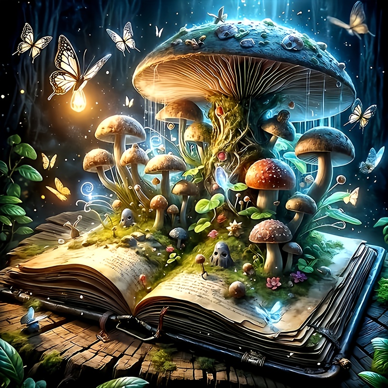 Mushroom Diamond Painting Series Kit, Kit, Adult Diamond Painting Series Kit, Diamond Painting Handcraft Set For Home Wall Decoration (frame Not Included)