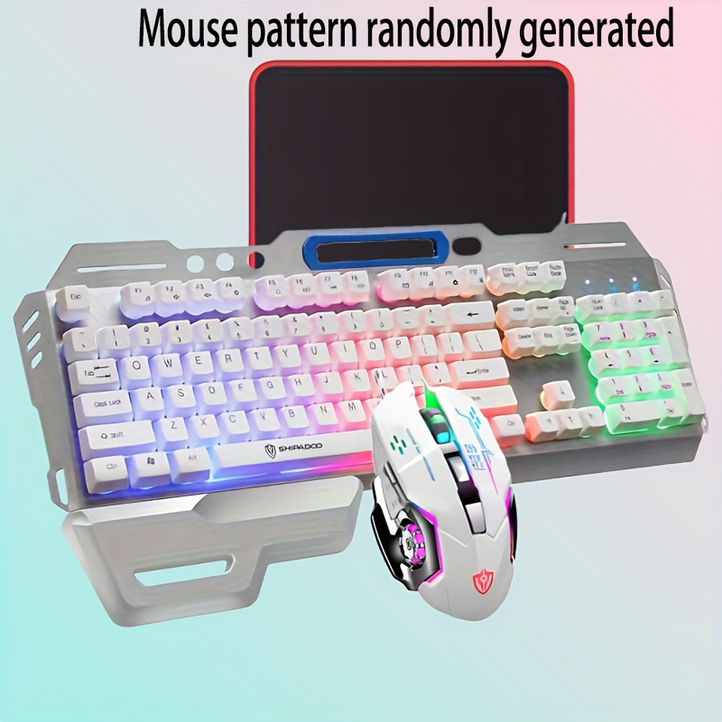 Bekabelde gamingtoetsenbord- en -muisset met muismat